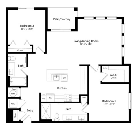 Spacious Two-Bedroom Apartment in Austin, TX at Cedar Heights